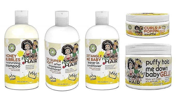 Frobabies Hair  So Super Soft and Moisturizing Hair Products Combo (SHAMPOO&LEAVEIN-COND&GELLE&SOUFFLE&CONDITIONER) (SH&COND&LEAVEI