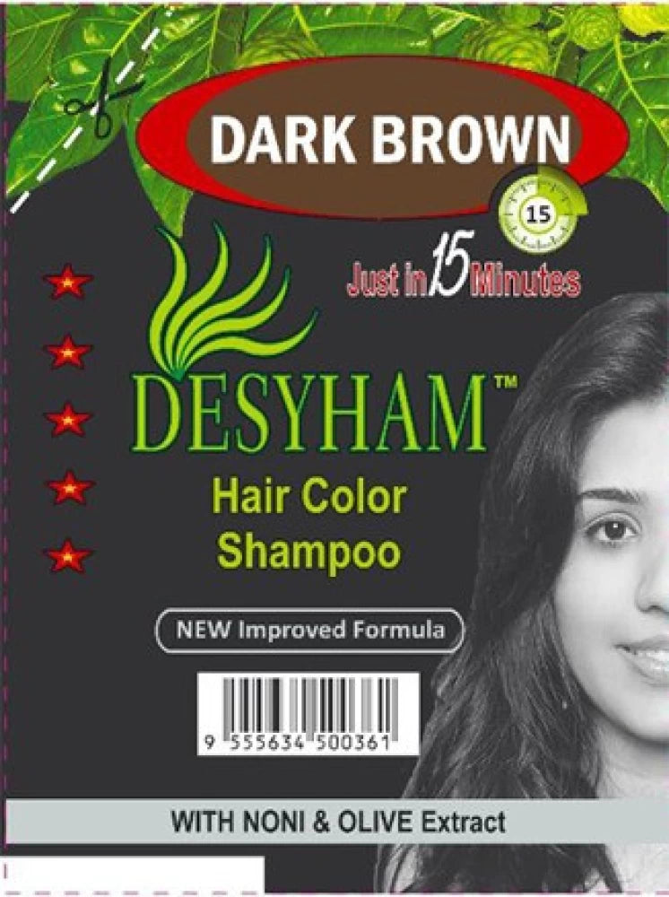Desyham (Dark Brown)Hair Color Shampoo 28ml