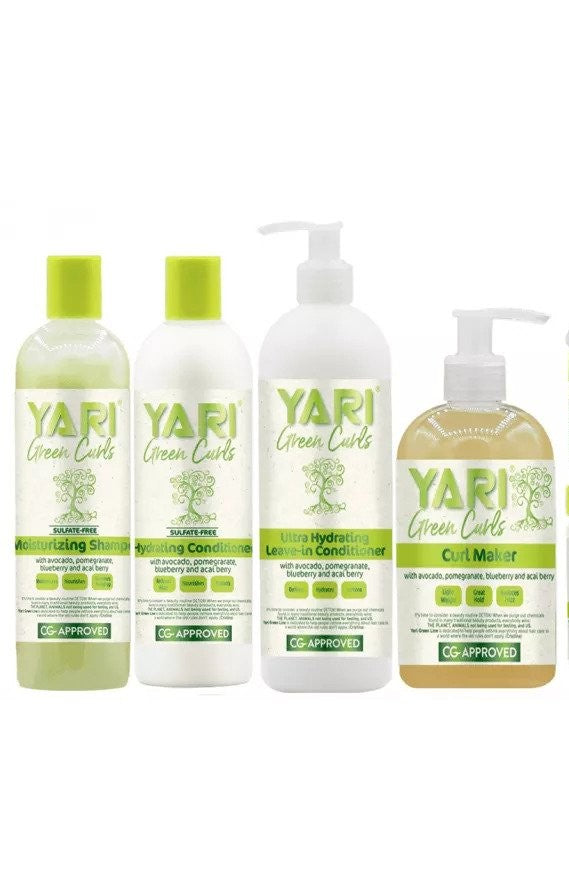 Yari Green Curls. Shampoo, conditioner, ultra leave in, curlmaker