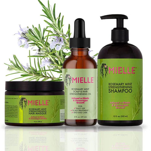 Mielle Organics - Rosemary Mint Shampoo,oil and masque