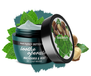 Aunt Jackie's - Butter Fusions Soothe Operator - Macadamia & Mint Dry Scalp Conditioning Masque 8oz